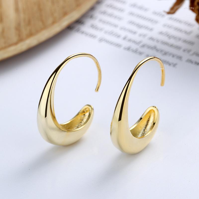 

Stud Earrings Fashion Small Geometric Oval Studs For Women French Trendy Gold Color C Shape Statement Vintage Bride Jewelry