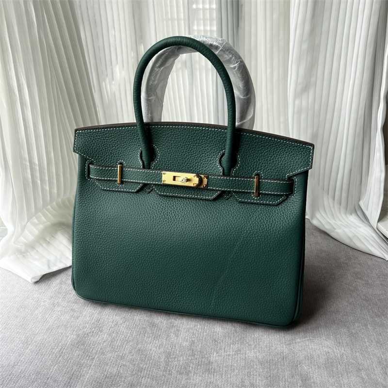 

Luxury Bag Birkin layer cow h 2023 new fashion versatile togo leather handbag lychee pattern with logo, 25 optional colors