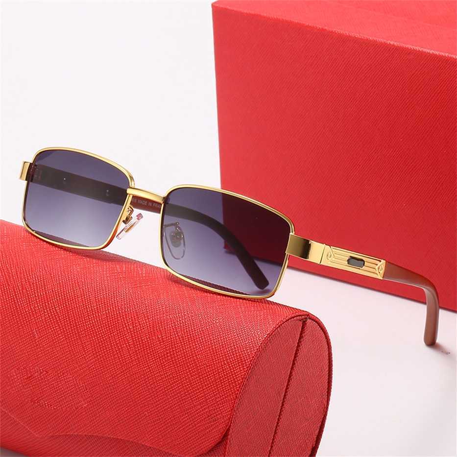 

Sunglasses 2023 new Metal full-frame wooden leg sun flat dark men's and women's business fashion casual glasses