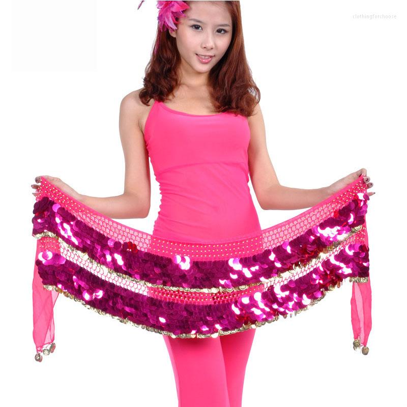 

Stage Wear Sexy Chiffon Belly Dance Hip Scarf 220 Coins Sequin Waistband Belt Skirt Wrap Dancing Coin For Lady, White