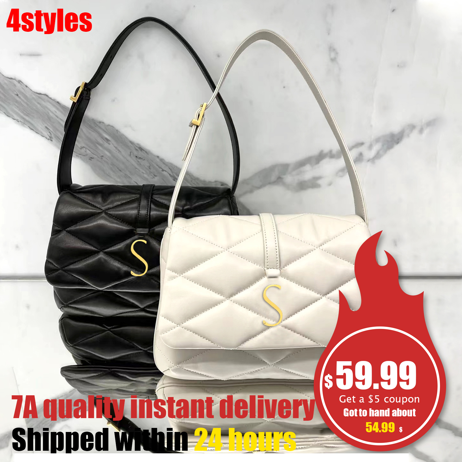 

2022 latest Le 57 tote Shoulder Bag Womens mens top handle Hobo Clutch classic Luxury Designer Square quilted overlock hangdbag wholesale Crossbody Lambskin bags, Black