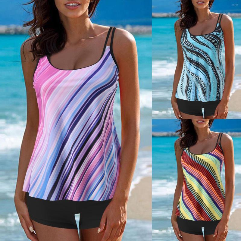 

Women's Swimwear 3x Bathing Suits For Women With Skirt Swimsuit Cups Juniors Swimsuits Two Piece Shorts Striped Print, Blue