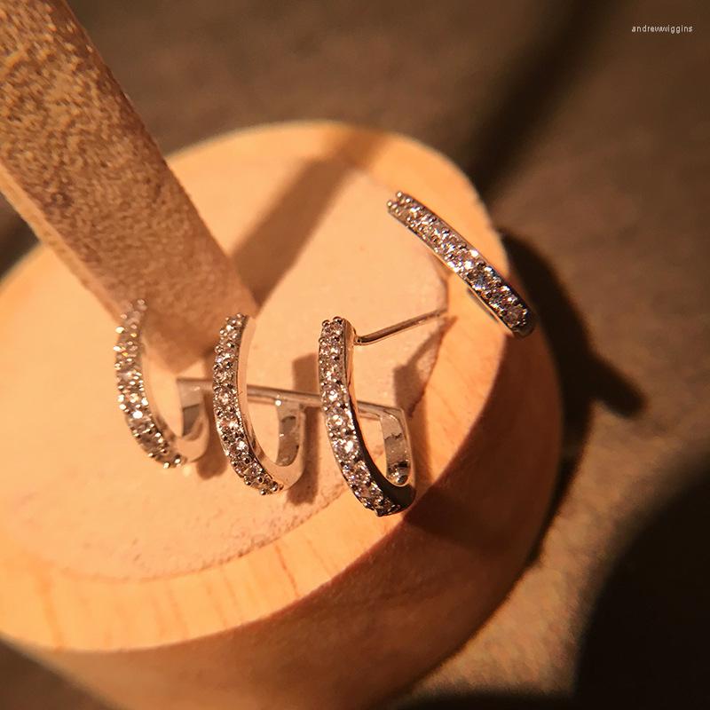 

Hoop Earrings Luxury Fashion Rhinestone Irregular Vintage Jewelry For Woman Party Gift