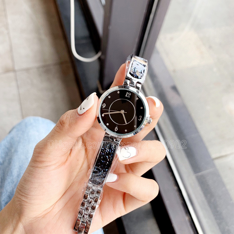 

Black Dial with Gold Stainless Strap Woman Watch Girl Watch for School-girl Student Wristwatch Gf Gifts Girlfriend Present 32mm Watchs Fashion Stylies Wristwatches, Color 3