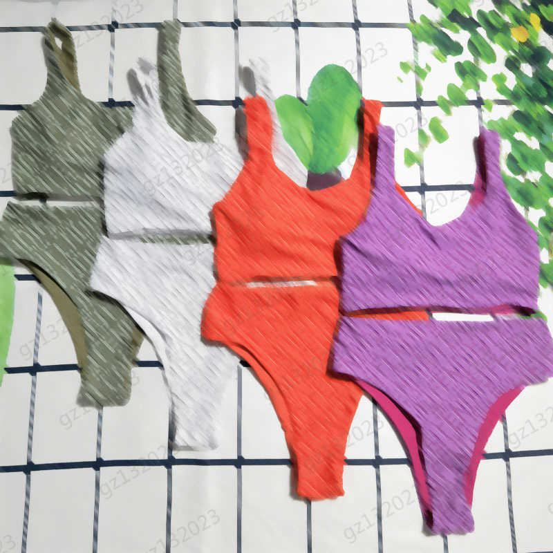 

Clothes Woman Swimwear Luxury Brand Sports Casual Style Bathing Suit Sleeveless Tight Vest High Waist Slim Girl Swimwear 4 Colors Designer Bikini Swimwear