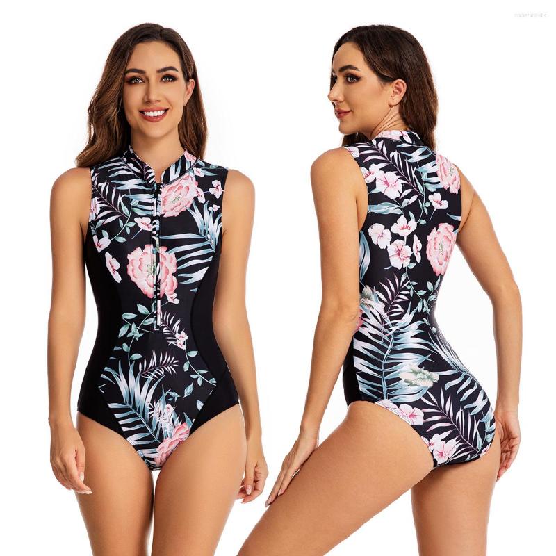 

Women' Swimwear Women Swimsuit Rashguard Sleeveless Surfing One Piece Surf Swimming Suit For Female, A1