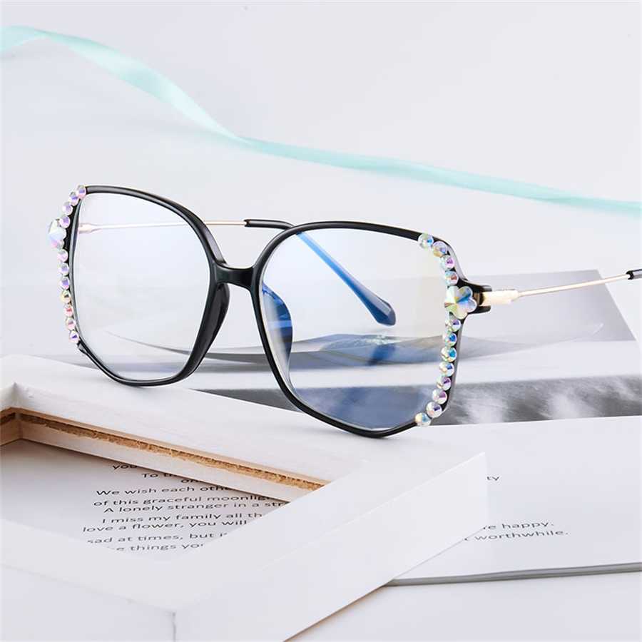 

Sunglasses 2023 new Diamond inlaid blue light fatigue anti radiation glasses women's computer eye protection play mobile phone to protect eyes