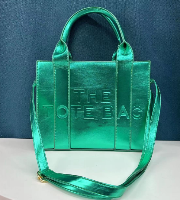 

Solid Color Designer Leather Tote Bag Female Year Embossed Popular Letters Large Capacity Shopping Bags European and American Fashion Crossbody Shoulder Bag, With logo