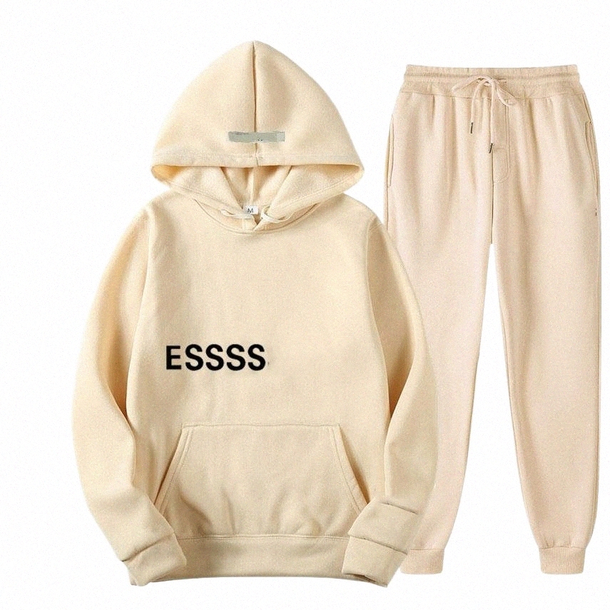 

designer New Tracksuit ESS Brand Printed Sportswear Men 19 Colors Warm Two Pieces Set Loose Hoodie Sweatshirt Pants Sets Hoodie jogging001 413D#