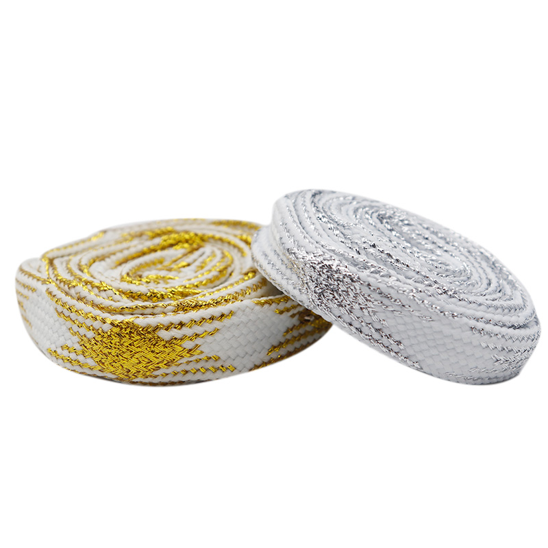 

1 Pair Two-tone Wire Laces 1.8cm Width Flat Type Shoelaces Shoe Accessories Fashionable Sneakers Women 60-180cm Kids&Adults Lace