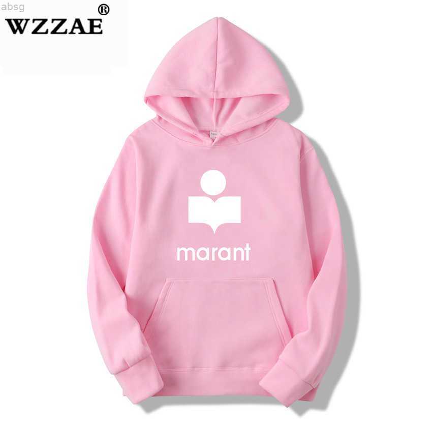 

Marant Hoodie Sweatshirt Hooded Clothes Streetwear Harajuku Fashion Long Sleeve 2020 Hip Hop Cotton Printing Full Y0802, Wine red 2