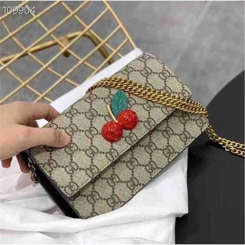 

handbag 2023 Fashion women's bag leather quality Handbag Trend Store envelope PRINT MINI chain Bag, Brown4