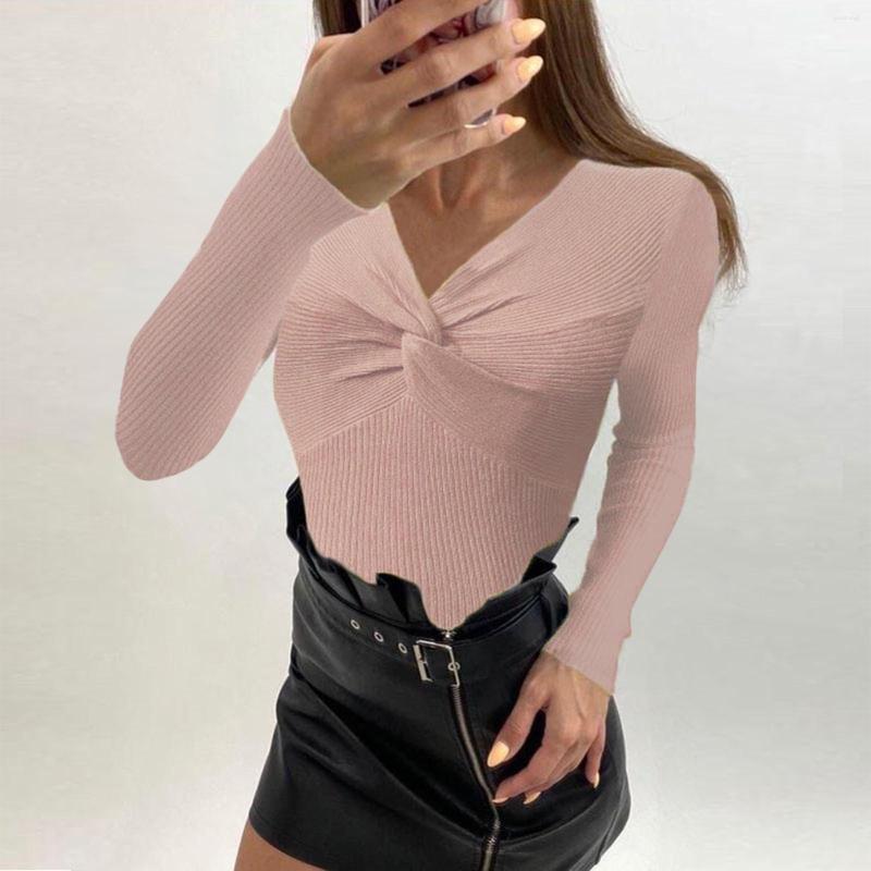 

Women' Blouses Womens V Neck Shirts Long Sleeve Blouse Button Down Knit Shirt Casual Plain Tops, Pink