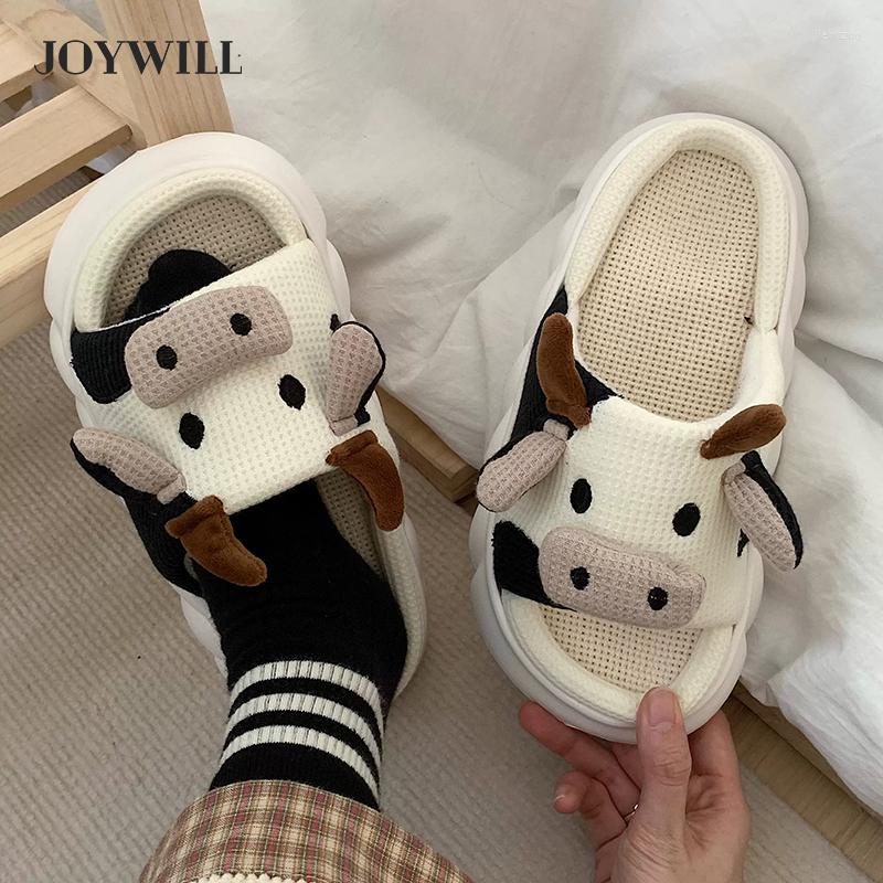 

Slippers JOYWILL Spring Women For Home Cow Funny House Cute Fluffy Shoes Warm Indoor Pantuflas De Mujer, Carrot-pink