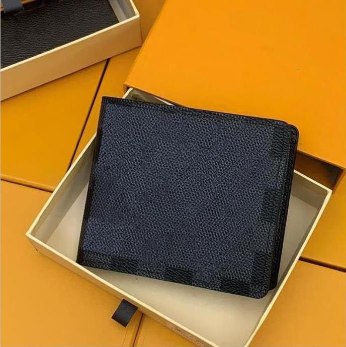 

3A New Quality Designers Men genuine leather wallets flower card holder France Paris plaid style purse mens Clutch wallet