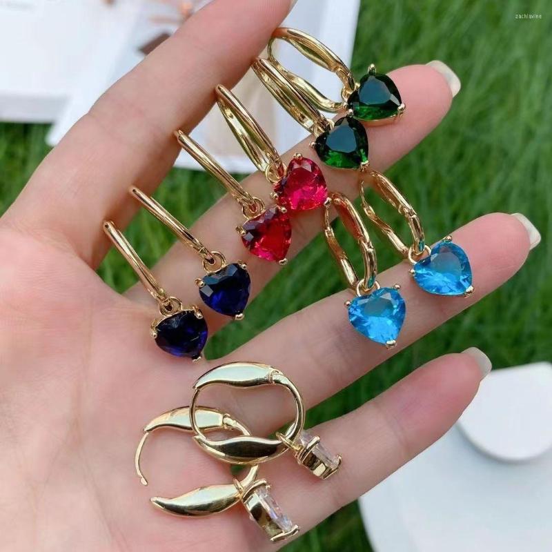 

Hoop Earrings 5 Pairs Crystal Love Heart Zircon For Women Christmas Day Wedding Ear Jewelry