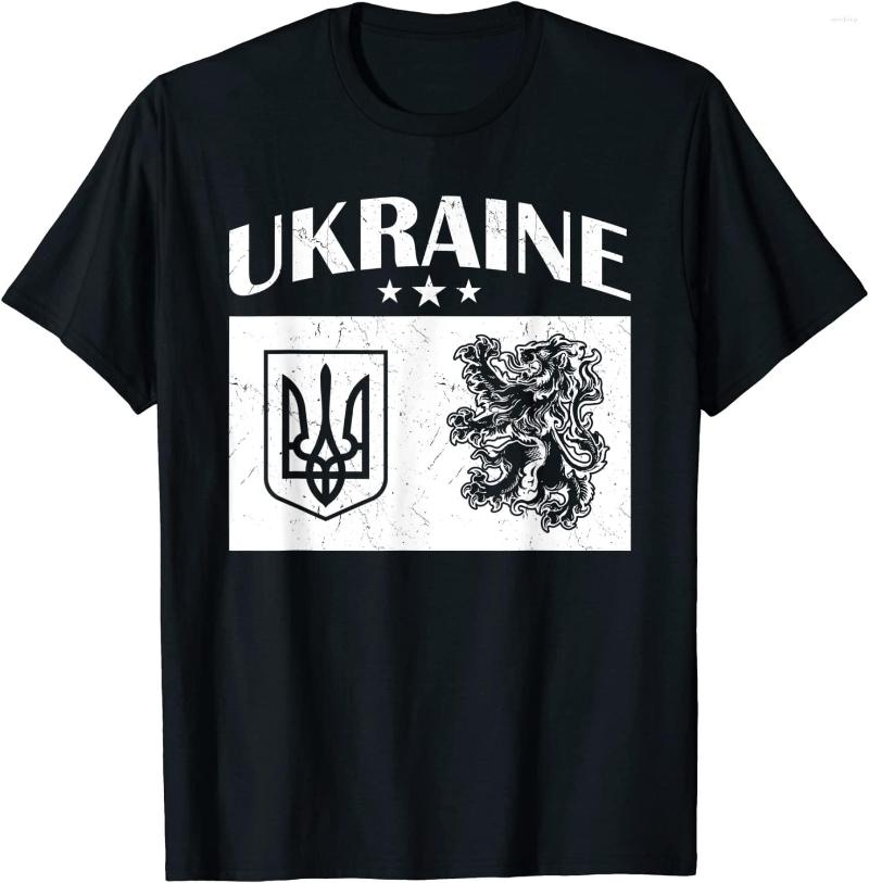 

Men's T Shirts Ukraine Ukrainians Ukrainian Trysub Flag Men T-Shirt Short Sleeve Casual Cotton O-Neck Shirt, Navy blue