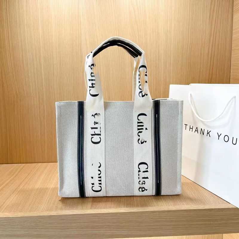 

woody Designer Tote Bag the Same Type of Letter-printed Canvas Large-capacity Handbag Online Red Shopping Trend R25U