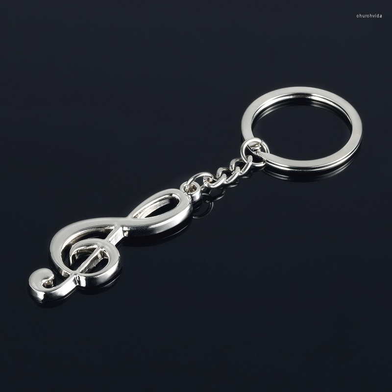 

Keychains Fashion Metal Guitar Cute Musical Car Key Ring Silver Color Pendant For Men Women Party Gift KeyChain