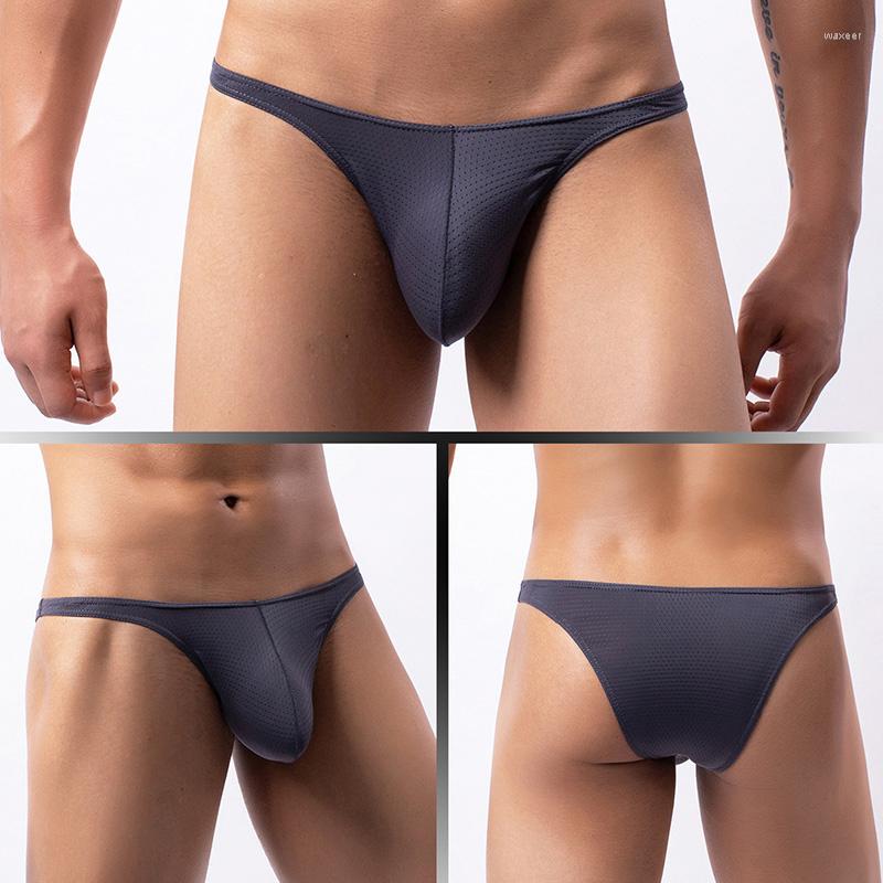

Underpants Sexy Men's Thong Briefs Panties Solid Color Low Waist Knickers Gpstring Underwear Comfortable Breathable Underpanties, White