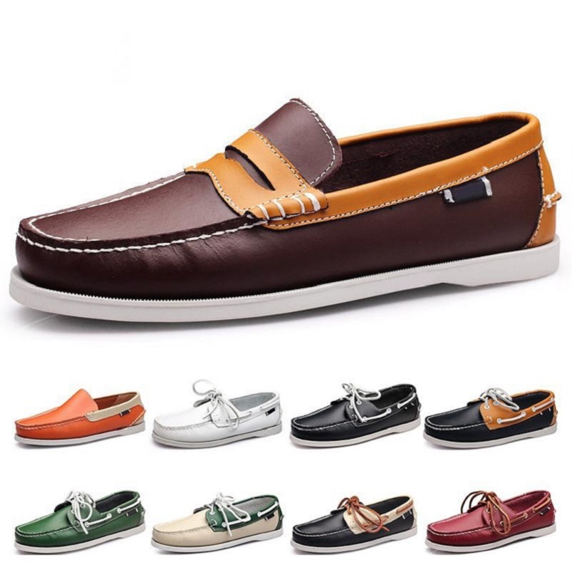 

Men Women Running Shoes Sneaker Fashion Leater White Red Black Brown Green Orange Yellow Outdoor Trainers Sports Sneakers 38-45, Color#1