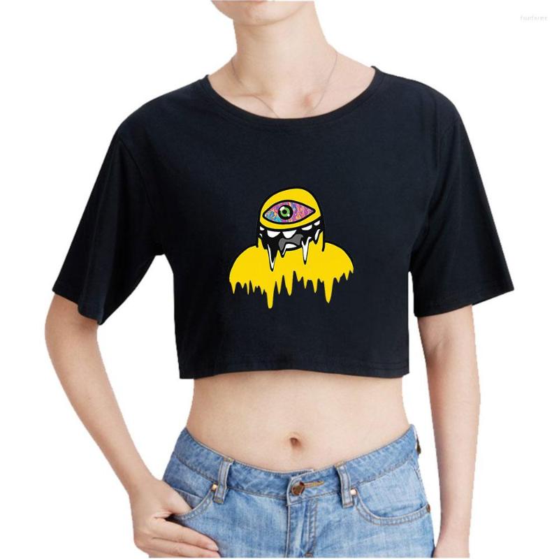 

Women' T Shirts Subtronics Trippy Cyclops Logo Tee Merch Crop Top Exposed Navel T-Shirt Oversize O-Neck Tops Women Funny Tshirt Fashion, Pink