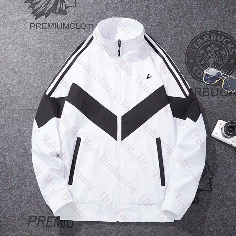 

Designer Men Jacket Spring Autumn Thin Jacket zipper Coat Men sports windbreaker jacket Stand Collar Black White Couple Clothing Men's Sportswear, Not a product (are not sold separat)