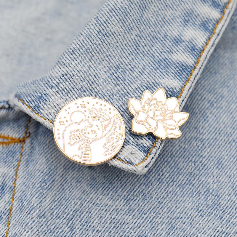 

Brooches Flower Brooch Simple Style Enamel Pin Denim Jackets Lapel Badge Pins Button Fashion Jewelry