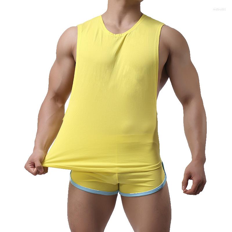 

Men's Tank Tops Fashion Sexy Men Beach Casual Loose Cotton Sleeveless Solid Breathable Vest Shirt Home Sleep Wear Undershirt, White vest