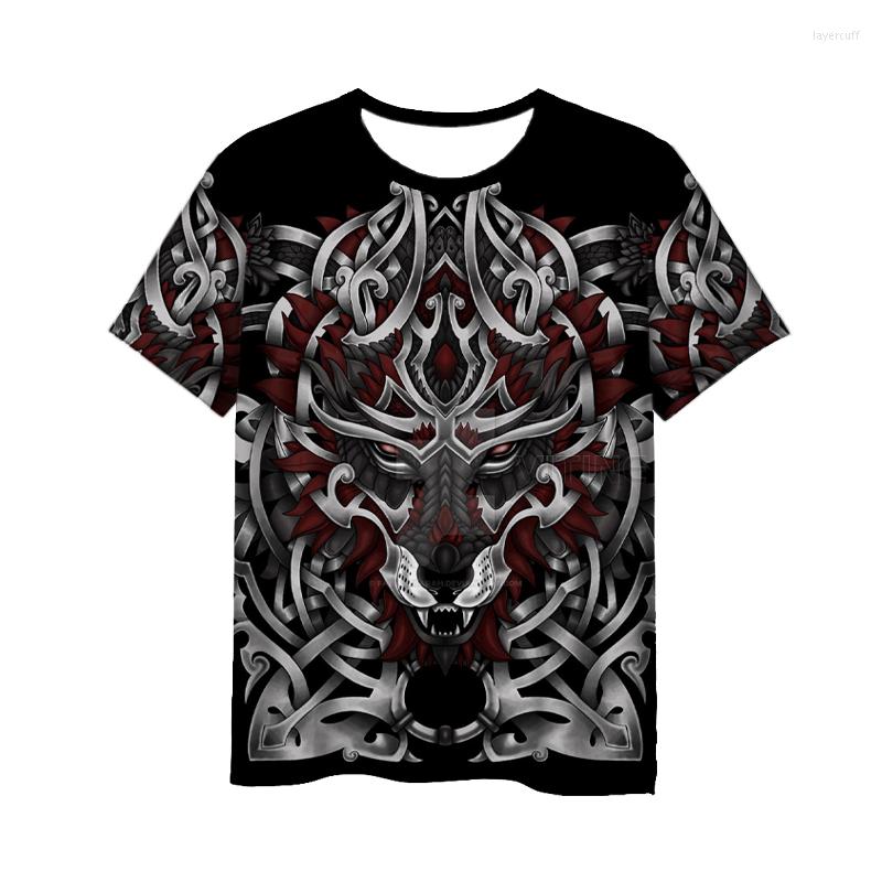 

Men' T Shirts Fashion 3D Print Viking Tattoo Men' Women' T-shirt Casual Style Design Short Sleeves Summer Handsome Tee V8, Mult-6