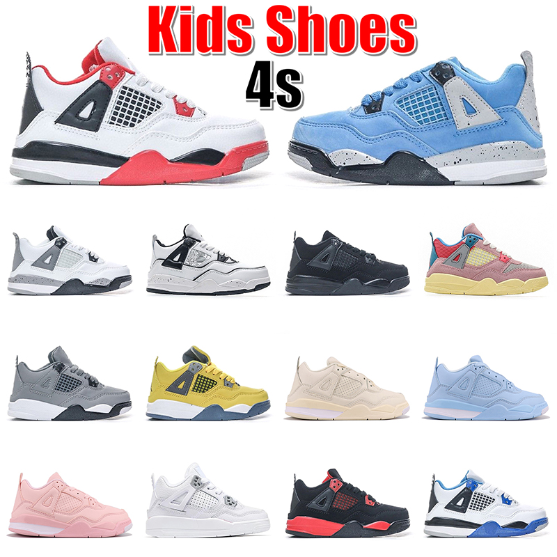 

Kids Shoes 4s Basketball Shoes Infants Jumpman 4 Sneakers Fire Red University Blue Black Cat Bred Sail Pink Motorsports Big Children Boys Girls Trainers Outdoor 25-35, 4 pink