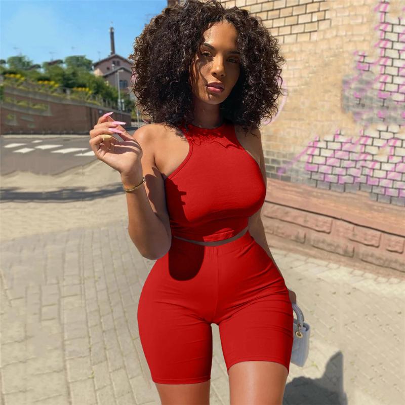 

Women' Tracksuits Hirigin 2 Piece Tight Set Sexy Short Tank Tops And Shorts Summer 2023 Sleeveless High Waist Women Matching Sets, Black