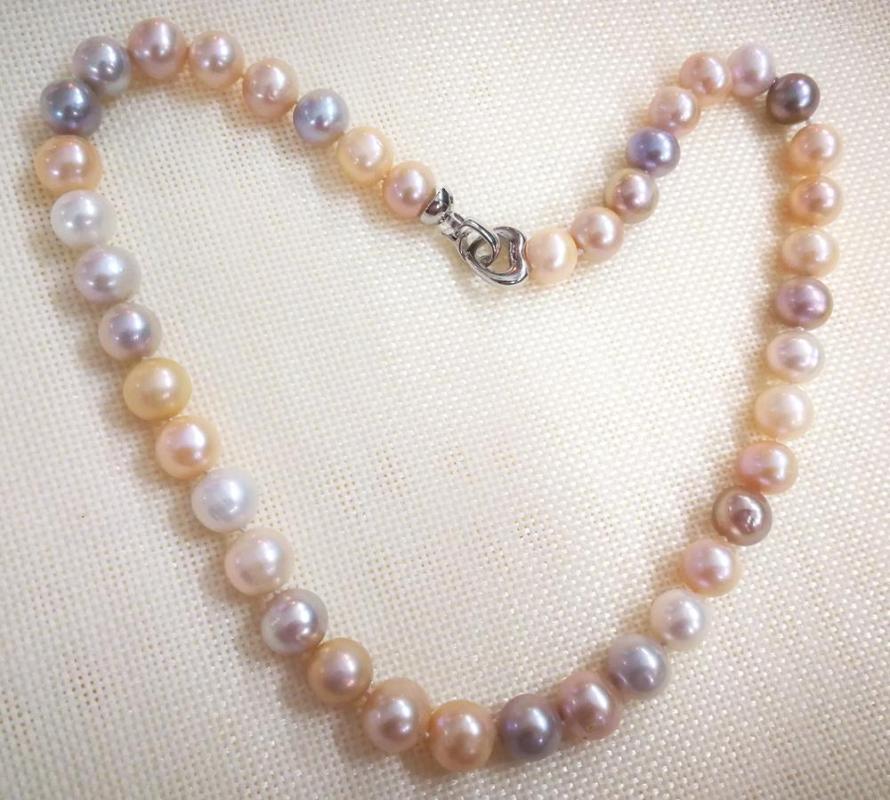 

Chains 35-43cm 14-17'' Women Jewelry Natural Pearl 11mm Bright White Pink Purple Freshwater Handmade Necklace Gift
