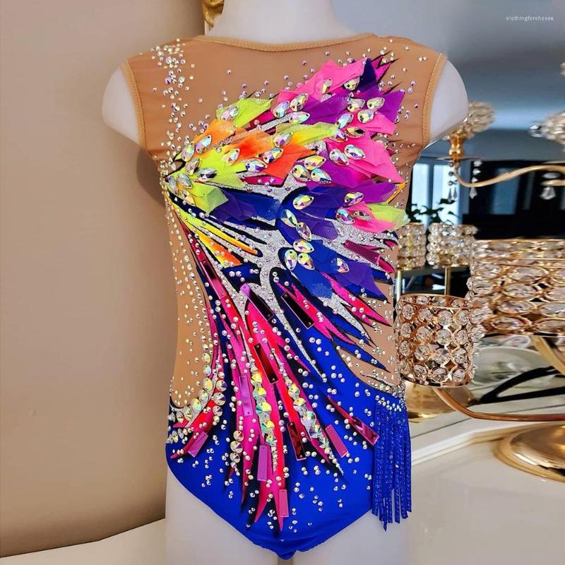

Stage Wear LIUHUO Women's Girls' Adult Kid Performance Ballet Rhythmic Gymnastics Competition Leotard Ice Figure Skating Dress Dance, Blue