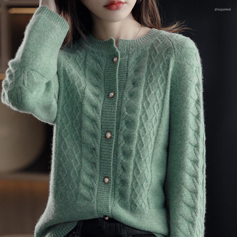 

Women' Knits Autumn Knitted Cardigan Women' Jacket Long Sleeve Korean Loose Round Neck Sweater Jackets Women Casual Knit Top, Red