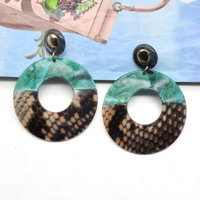 

Stud Earrings Snake Pattern Acrylic Large Round Circle