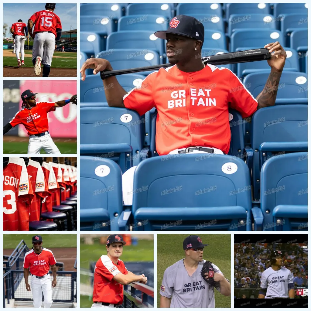 

2023 Team Great World Britain Baseball Classic Jersey Wbc Trayce Thompson Matt Koperniak Chavez Young Alex Crosby Justin Wylie Nick Ward Donovan Benoit Alex Webb, Youth red