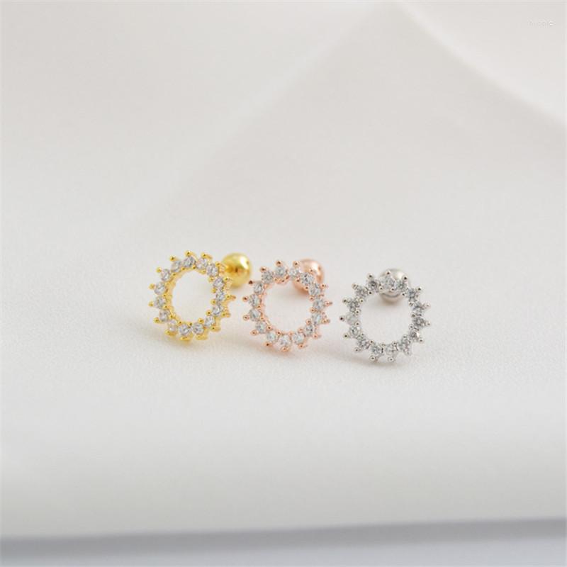 

Hoop Earrings 12Pairs/lot Micro-Inlay Zircon Round Circle Sun Earring For Women