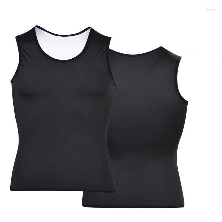 

Waist Support Trainer Men Sweat Vest Sauna Shapers Body Shapewear Slimming Thermo Tank Tops Fitness Workout Suits, Navy blue