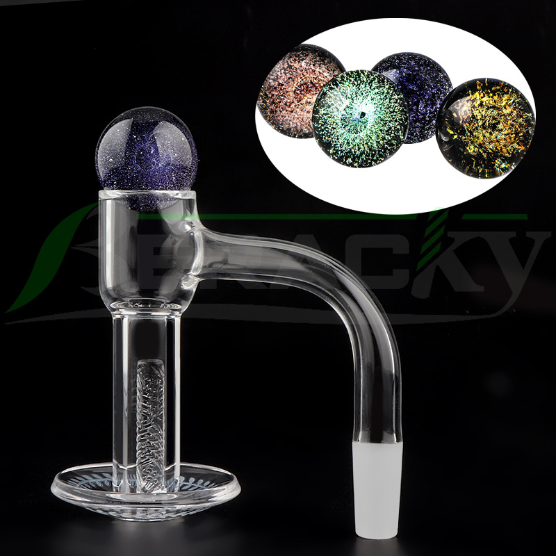 

Beracky Full Weld Smoking XL Terp Slurper Quartz Banger Beveled Edge Heady Nails With Dichro Glass Caps And Solid Quartz Pillars For Glass Water Bong Dab Rig Pipes