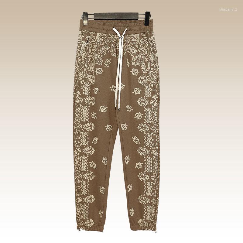 

Men' Pants High Quality Cashew Flower Print Men Jogger Streetwear Sweatpant 2023 Spring Black Hombre Trouser Casual Cargo Pant