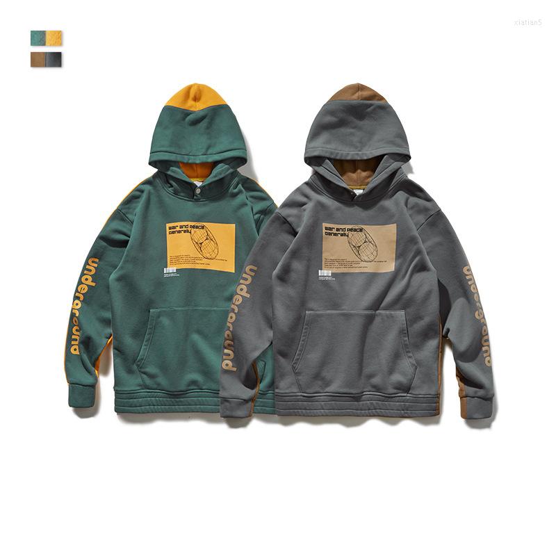 

Men's Hoodies VIMASS Screw Thread Cuff Streetwear Hoodie Sweatshirt Men Fashion Autumn Winter Hip Hop Pullover, Gray