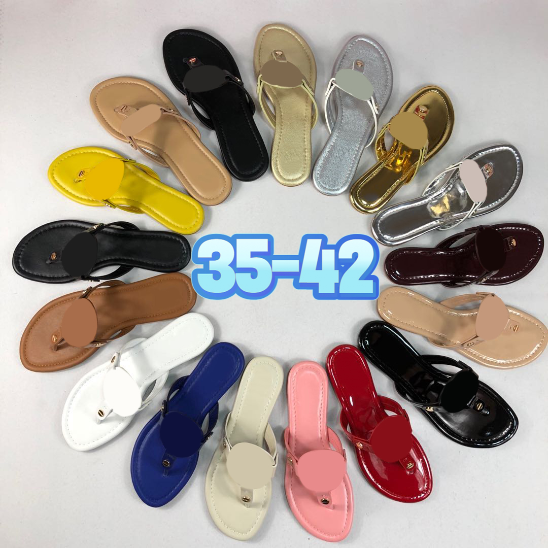

Designer Summer Sandals Leather Women summer Non-slip beach support Shoes Clip toe Flat Soft Flip Flops Leather Women Sandals Casual Slippers with Box Size 35-43