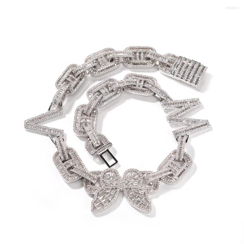 

Chains HIp Hop Butterfly Baguette Letter Custom Necklace Cuban Women Man Rapper