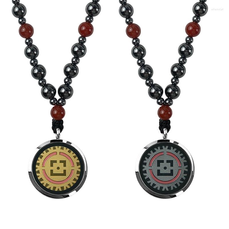 

Pendant Necklaces Quantum Necklace Men Stainless Steel Anion Energy Magnetite Beads Jewelry Set Slimming Down Health