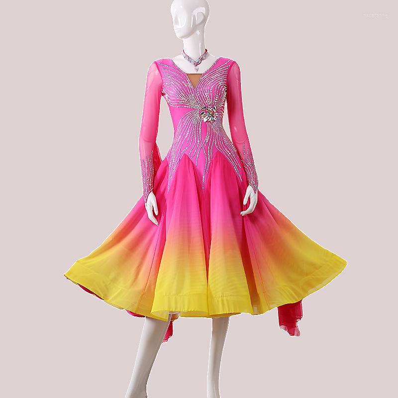 

Stage Wear Ballroom Dance Extravaganza Modern Competition Dress Waltz Costumes, Roes