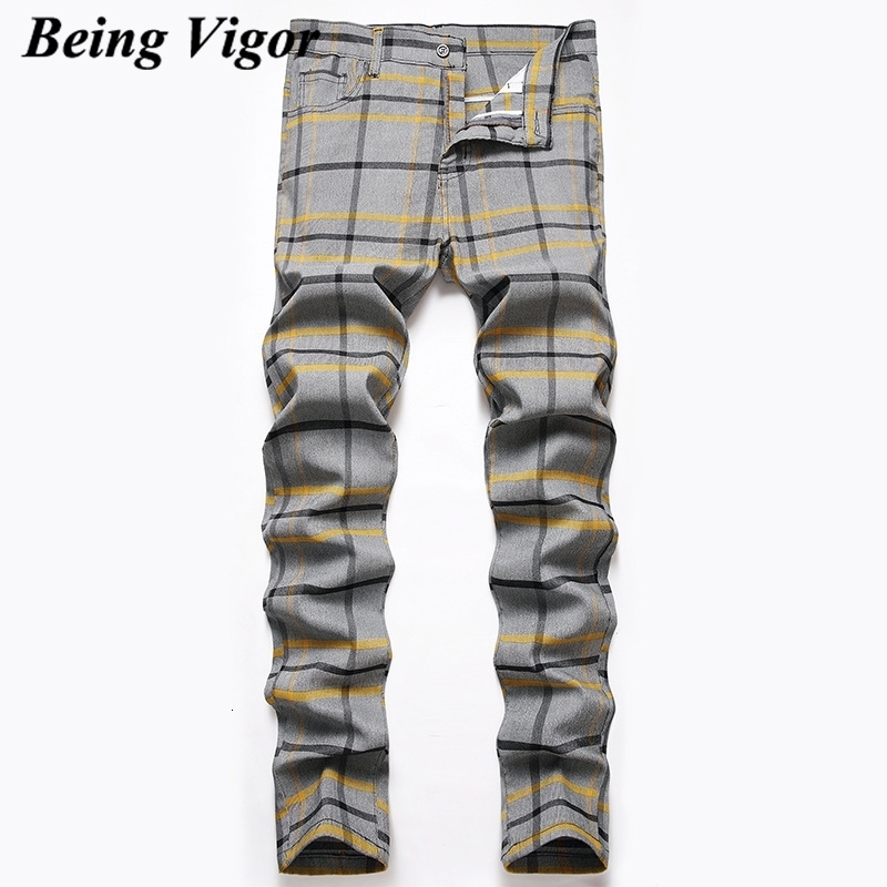 

Men s Pants Being Vigor Mens Chino Inch Size Business Casual Straight Plaid Slim Fit Leisure Trousers l230313, Gold