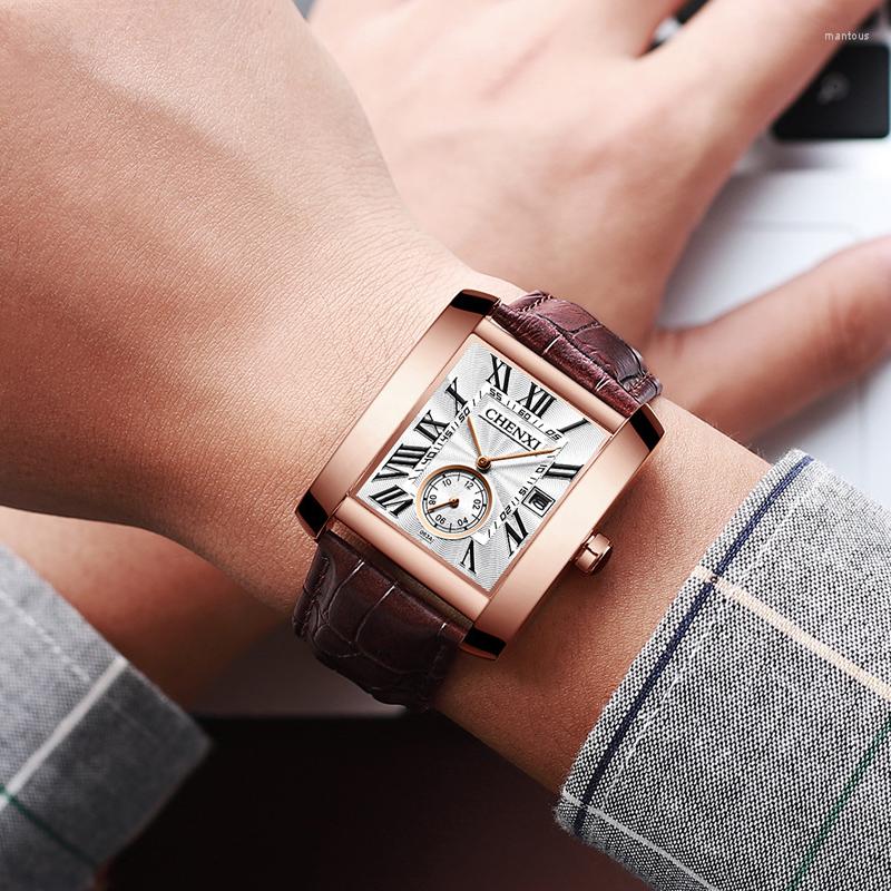 

Wristwatches Square Men's Watch Quartz Men Watches Simulation Wristwatch TOP Fashion Business For Man Relogio Masculino, Blue