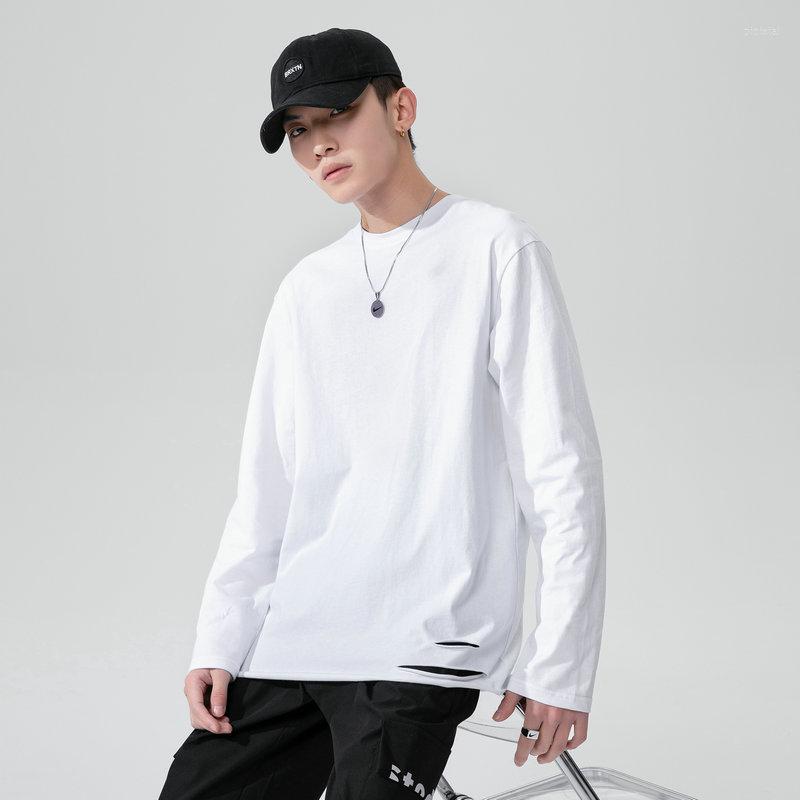

Men's T Shirts 2023 Spring Men's O-Neck Shirt Basic Colors Long Sleeve Slim T-shirt Young Men Pure Color Tee 3XL, Black