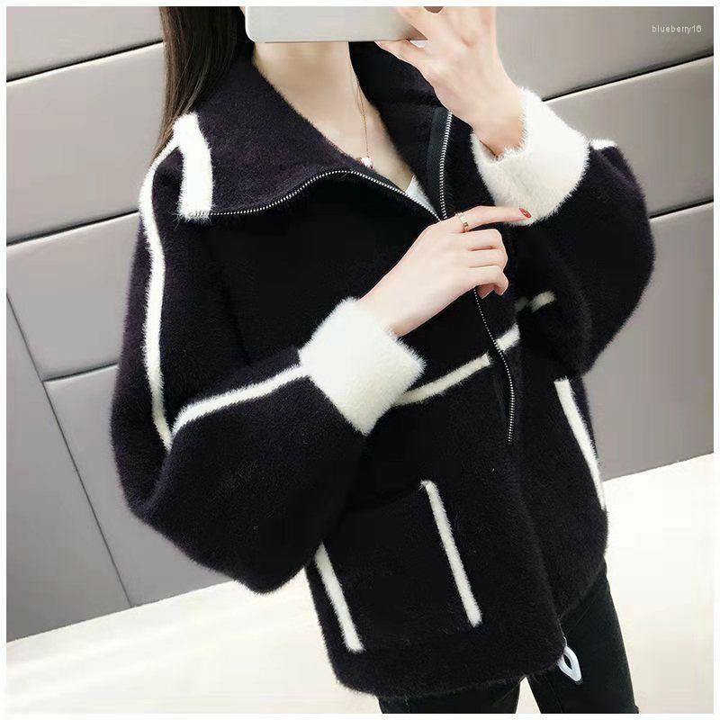 

Women's Jackets Mink-Like Short Coat Female Spring Autumn Korean Version 2023 Outerwear Fashion Jacket Women Cardigan Trend Overcoat Top, Red